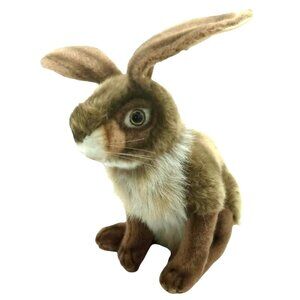 Hansa Bunny Rabbit 12" Lop Eared Hare Realistic Brown Easter Jack Rabbit Vintage